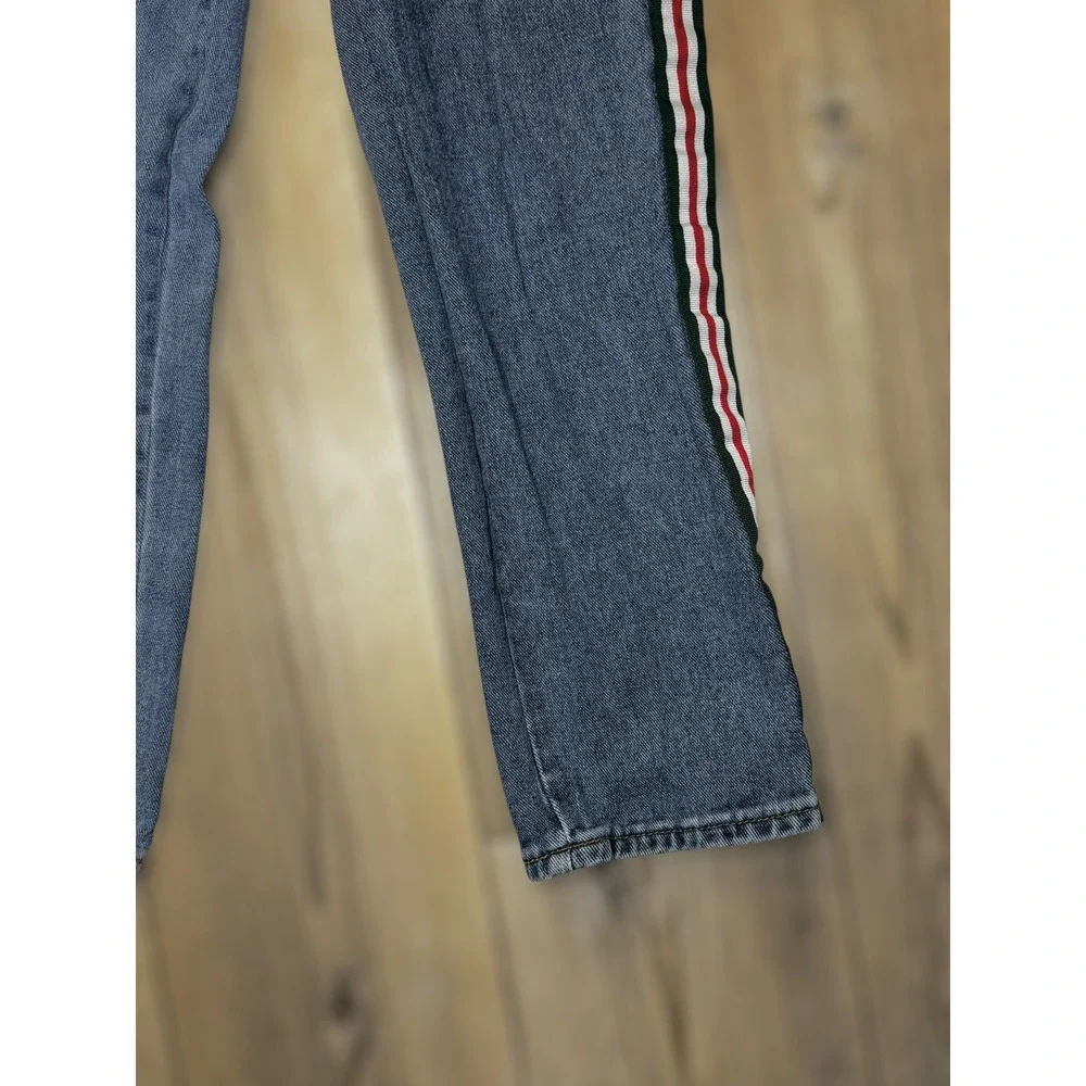PacSun Mon Jean Blue Denim Side Stripe Straight Leg Womens Stylish Jeans Size 26 - Picture 3 of 8